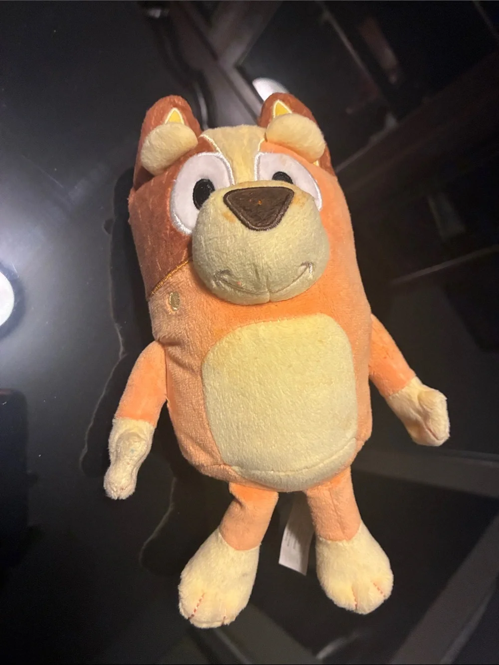 Orange & Cream Plush Dog Toy with Squeaker — Soft Interactive Play